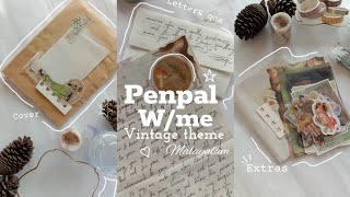 penpal with me  vintage theme • 🍶🪞🕰️  letter • QnA • extras  Li Sha Art  Malayalam [upl. by Saalocin373]