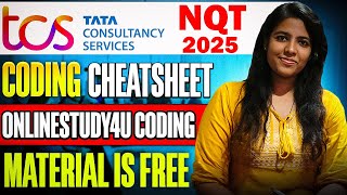 🔥Free TCS NQT 2025 Complete Coding Cheat Sheet  OnlineStudy4U Material for Free🔥 [upl. by Elleined]