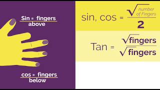 Exact Trig Values  Hand Trick  Trigonometry  Maths [upl. by Joli]