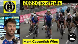 Mark Cavendish Wins  2022 Giro dItalia  Stage 3  Démare 2nd [upl. by Joe]