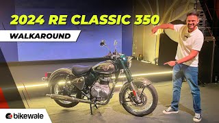 2024 Royal Enfield Classic 350 Walkaround  Gets New Features Colours amp More  BikeWale [upl. by Adolphe]