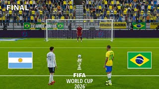 Argentina vs Brazil  FIFA World Cup 2026™ Final  Penalty Shootout  Realistic PES Gameplay [upl. by Tamarra]