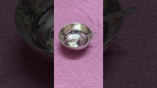 Silver baby feeding bowl shorts youtubeshorts baby newborn music feedshorts [upl. by Yanrahc]