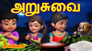 அறுசுவை  Tamil Rhymes for Children  Learn Tastes  Infobells [upl. by Weidman]