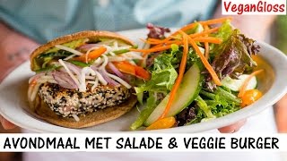 VEGAN BURGER EN VEEL SALADE ALS AVONDMAAL🍔 [upl. by Eniamret]