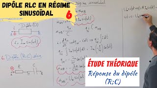 Dipôle RLC en régime sinusoïdal6 Réponse dun dipôle RC résumé [upl. by Asylem]