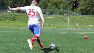 David Beckham vs Ronaldo Free Kick Training  Michi  by f247 [upl. by Acnairb59]