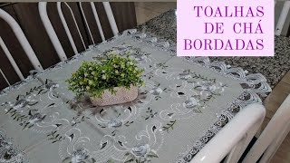 Toalhas de Chá Bordadas 85cm X 85cm Guippir [upl. by Haimarej]