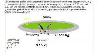 🏃MRU PROBLEMAS DISTANCIA Y TIEMPO DE ENCUENTRO DE DOS CORREDORES [upl. by Elyn]