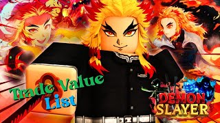 Trade Value List ​​in Demon Blade ROBLOX [upl. by Ninahs]