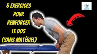 5 exercices pour muscler le dos sans matériel  kiné [upl. by Haliehs]