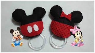 🎥 CHOCALHOS DE FELTRO  MICKEY E MINNIE  DIY  Faça você mesmo [upl. by Griffie]