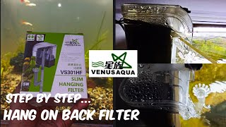 How to setup hang on back filter  Unboxing Venus Aqua Latest hang on back filter [upl. by Jowett838]