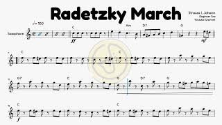 Radetzky March  ALTO Sax Sheet Music [upl. by Algie]