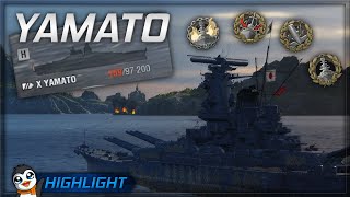 World of Warships  Wer braucht schon HP wenn man GLÜCK hat  Yamato Stream Highlight [upl. by Bartholomeo933]