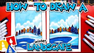 How To Draw A Winter Landscape  version 2 [upl. by Sitruc]