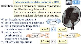 Mouvement circulaire uniforme  MCU [upl. by Eirrol]