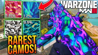 WARZONE The 10 RAREST CAMOS You Can Own [upl. by Barram]