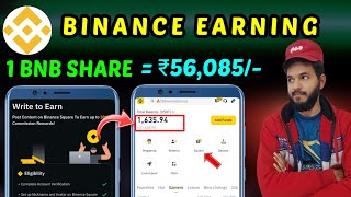 Binance Write to Earn Campaign 1 BNB Share amp Earn money from Binance 30 Share commission Earn bnb [upl. by Ennairod]