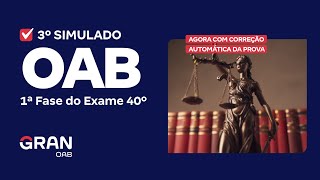 1ª Fase do 40º Exame OAB  Correção do 3º Simulado [upl. by Anada]