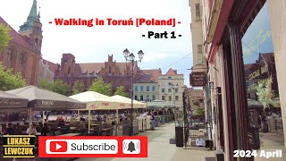 Lovely walk in Toruń Poland Amazing old centre of Copernicus city 2024 April [upl. by Assiroc]