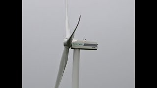 Windräder drehen sich bei Orkan Sebastian 2017 Nordex Senvion und Enercon Repowering [upl. by Nemracledairam]