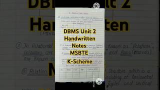 DMS Handwritten Notes Unit2 MSBTE kschemeSemester  3 shortsfeed msbtenew viralvideo youtub [upl. by Ramedlav227]