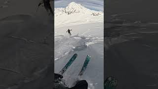 I was in a BAD position for THIS to happen 🤯 avalanche ski skiing freeride pov [upl. by Aimil]