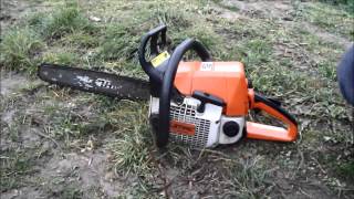 STIHL 023 chainsaw cold start  láncfűrész hidegindítás [upl. by Tawsha655]