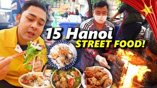 24 Hours VIETNAMESE Street Food Tour in HANOI🇻🇳 15 Insane FOOD of Vietnam [upl. by Cohdwell]