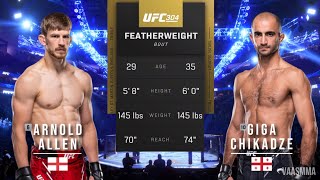 ARNOLD ALLEN VS GIGA CHIKADZE FULL FIGHT UFC 304 [upl. by Ymmor]