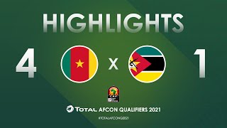 HIGHLIGHTS  Total AFCON Qualifiers 2021  Round 3  Group F Cameroon 41 Mozambique [upl. by Editha]