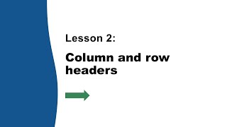 Column and Row Headers Module 3 Lesson 2 [upl. by Bell]