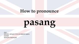 How to pronounce pasang  meaning [upl. by Yelkrab]