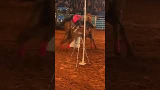 EL MEJOR TUEMPO EN ESTE DEPORTE BARREL RACING horseraces barrelracing horse cowgirl [upl. by Gib]