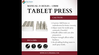 25 Holes Manual Tablet Press Size Machine 12mm [upl. by Eemiaj]