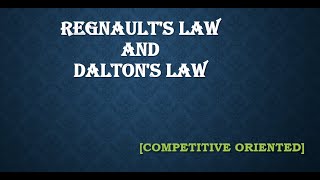 Regnaults law and daltons law [upl. by Demah]