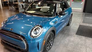 2022 MINI Cooper Convertible Island Blue Iconic  Available Now 8242021 [upl. by Whitehurst]