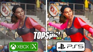 TopSpin 2K25 PS5 vs Xbox Series X Graphics Comparison [upl. by Fayette92]