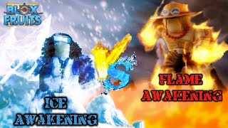 Flame Awakening VS Ice Awakening INSANE  Blox Fruits Update 11 [upl. by Naldo]