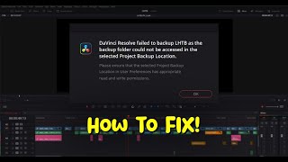 Davinci Resolve Failed to backup  An easy fix and some work arounds [upl. by Paugh]