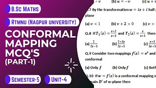 Conformal mapping  Multiple Choice Questions Part1 MCQ  RTMNU  Nagpur University  BSc Maths [upl. by Asilak]