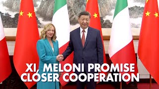 Xi Jinping meets Meloni China Italy should uphold and promote Silk Road spirit [upl. by Peednus770]