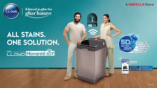 Lloyd Novante Washing Machine  IoT  5D Wash  Ranveer amp Deepika  Hindi  25 Sec [upl. by Alita]