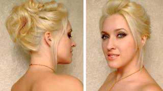 Easy party updo for medium long layered hair tutorial Cute everyday hairstyle for a night out [upl. by Akiem]