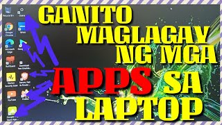 🔵HOW TO PUT APPS OR ICONS ON LAPTOP SCREEN PAANO MAG DOWNLOAD NG APPS SA LAPTOP TAGALOG [upl. by Grosvenor968]