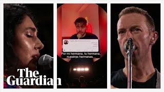 We send our support Coldplay perform Iranian protest song Baraye in Buenos Aires [upl. by Alarise881]