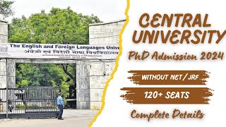 EFLU PhD Admission UpdateCentral University phdadmissions eflu centraluniversityphdnotification [upl. by Eicam]