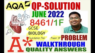 AQA GCSE BIOLOGY 84611F JUNE 2022 QP solution [upl. by Evilo]