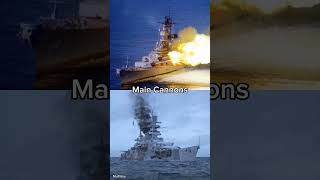 Warships Comparison USS Wisconsin BB64 VS KMS Scharnhorst  comparison warships shorts edit [upl. by Anais257]